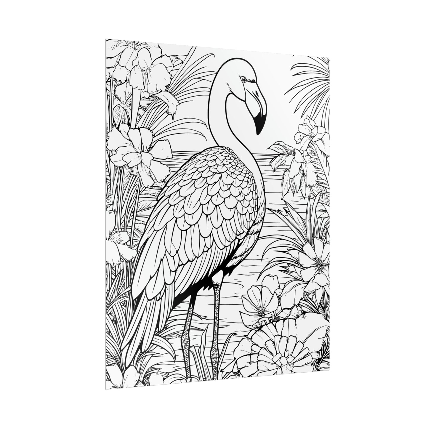 Flamingo Exotic Bird Coloring Art Posters