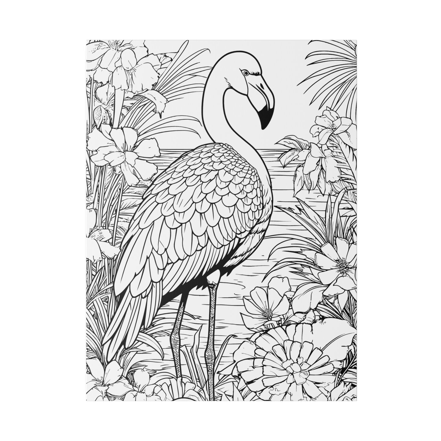 Flamingo Coloring Canvas, Stretched, 0.75"