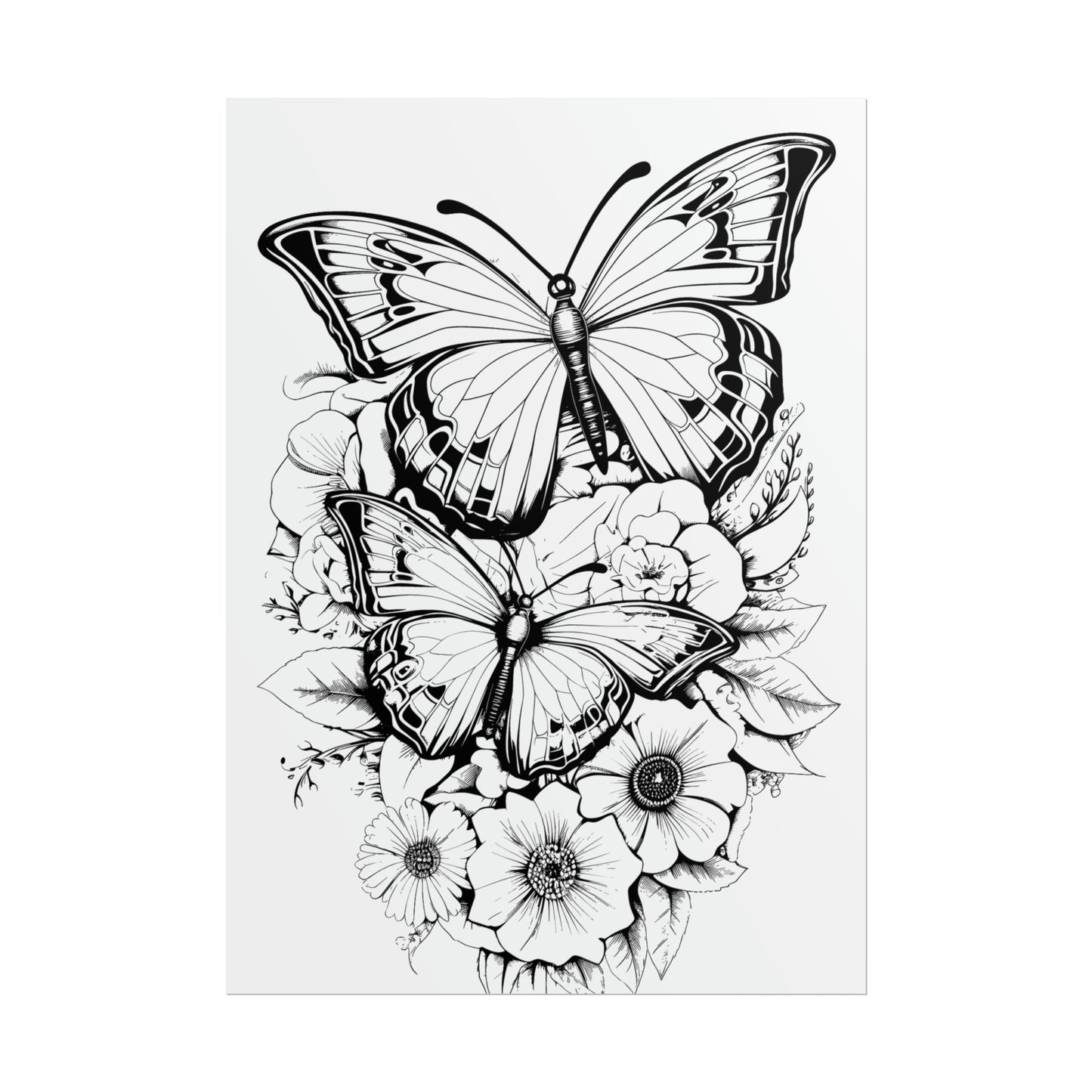 Butterfly Coloring Art Posters