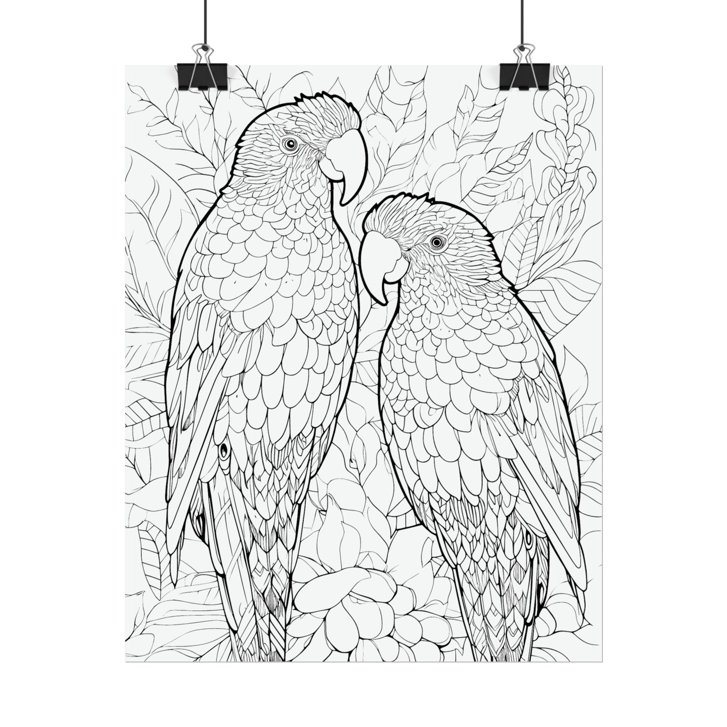 Amazon Parrots Exotic Bird Coloring Art Posters