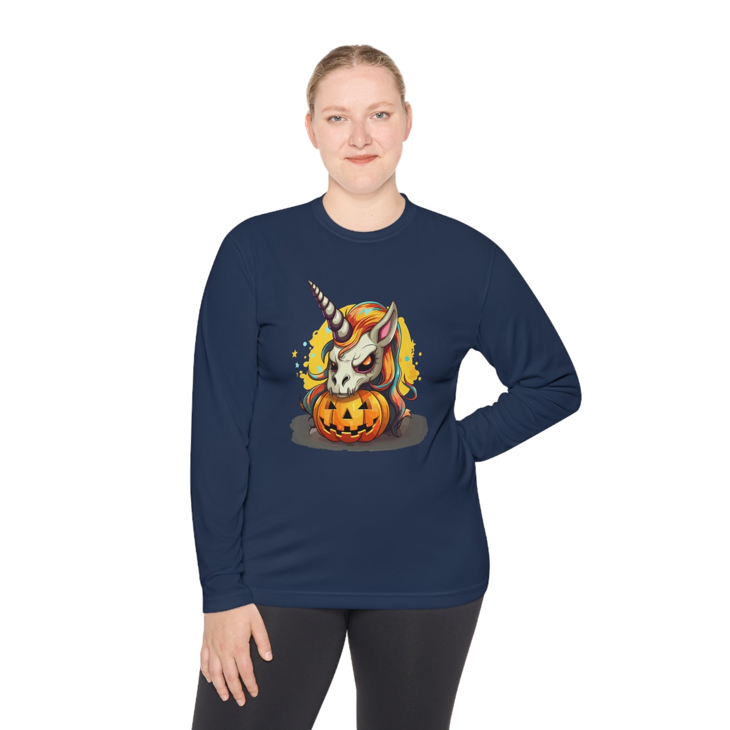 Halloween Scary Unicorn Unisex Lightweight Long Sleeve Tee