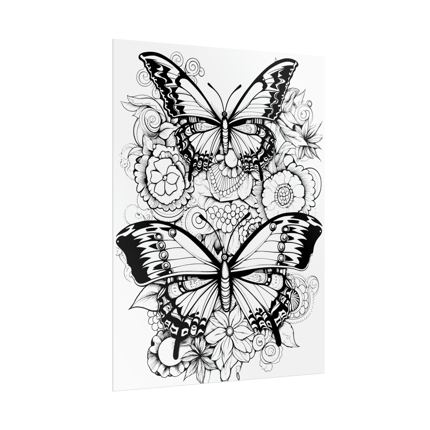 Butterfly Coloring Art Posters