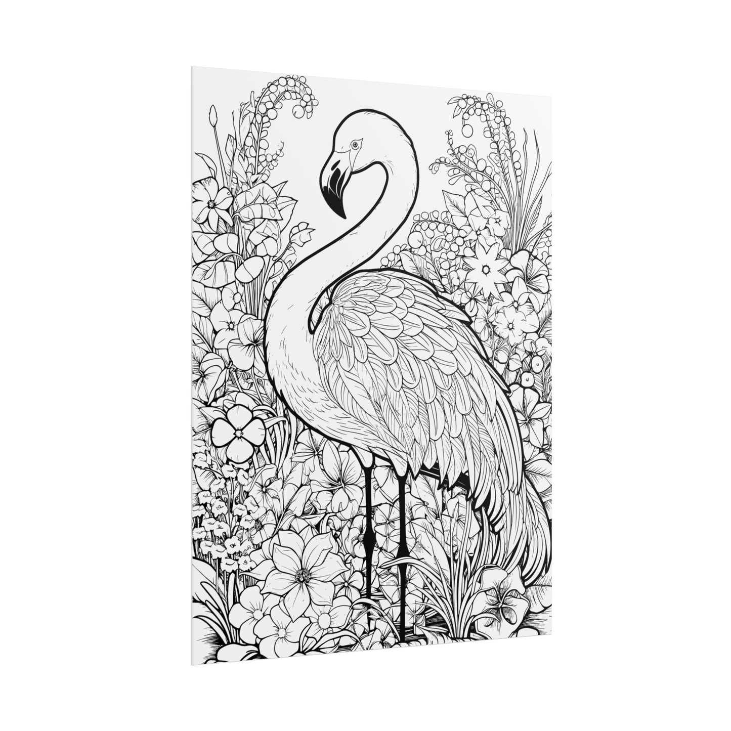 Flamingo Exotic Bird Coloring Art Posters