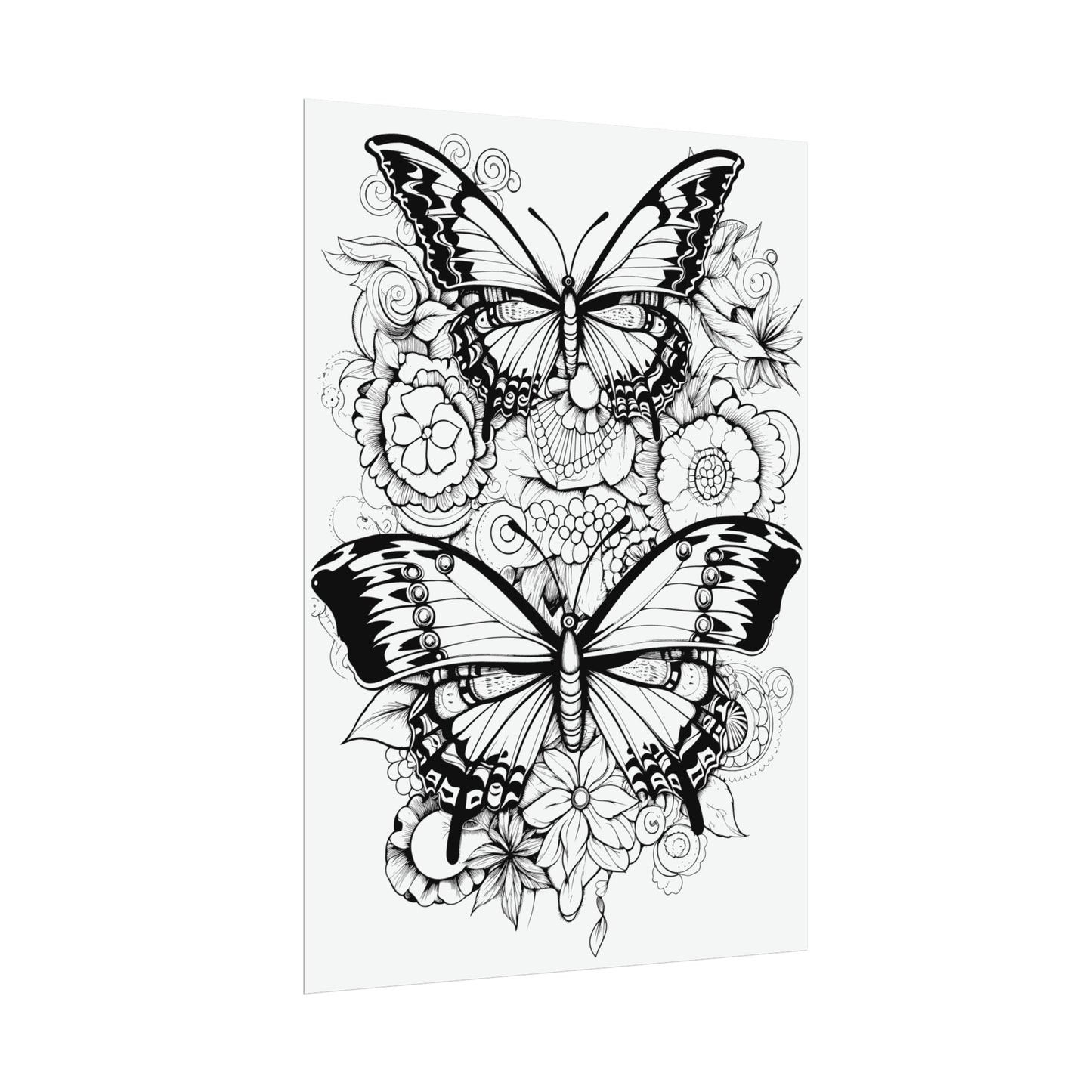 Butterfly Coloring Art Posters