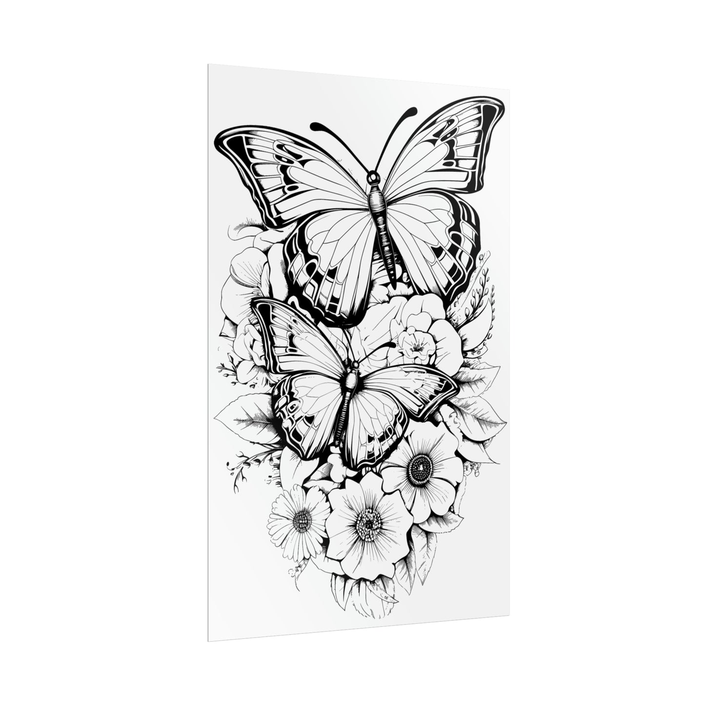 Butterfly Coloring Art Posters