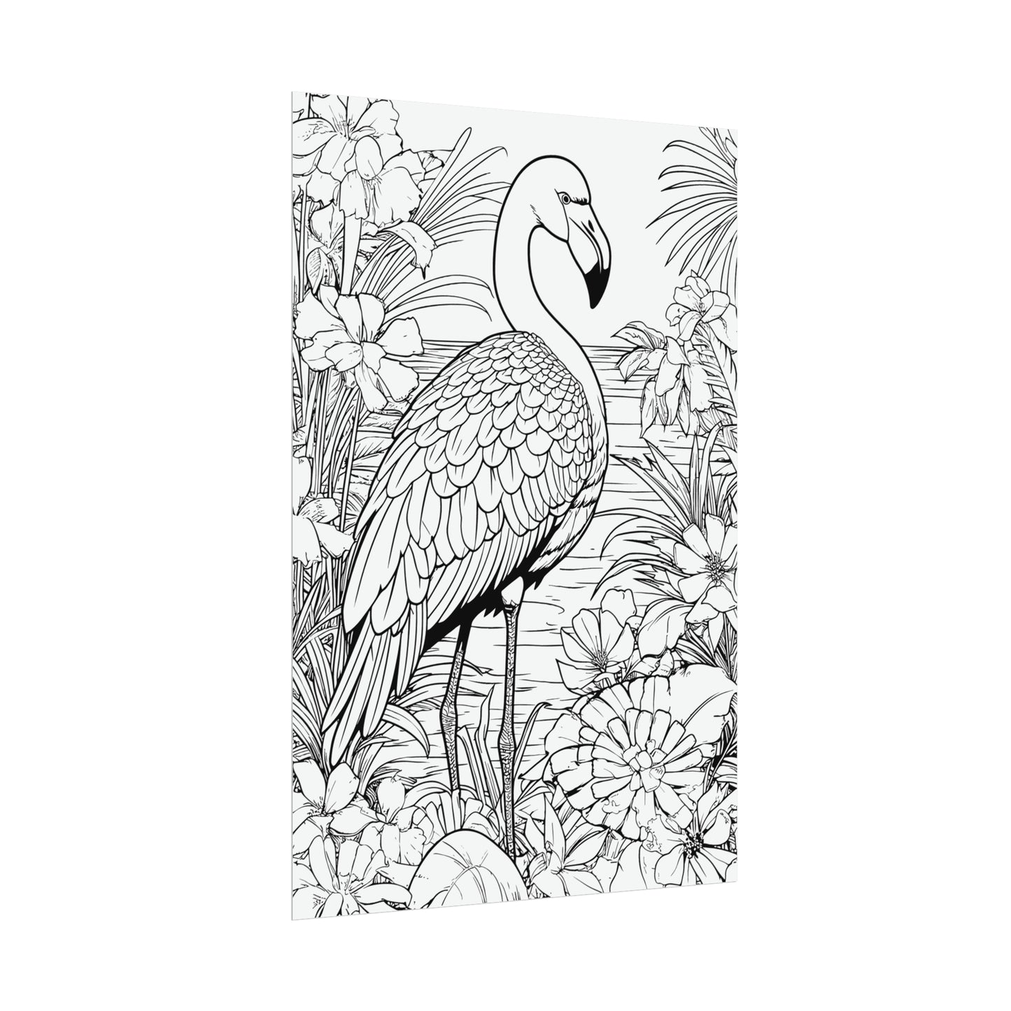 Flamingo Exotic Bird Coloring Art Posters