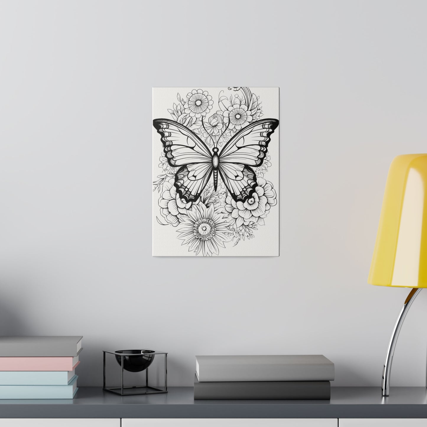 Butterfly Coloring Canvas, Stretched, 0.75"