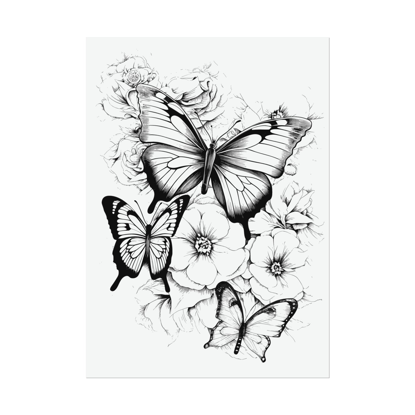 Butterfly Coloring Art Posters