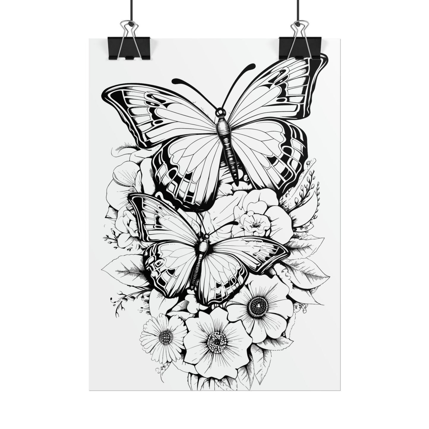 Butterfly Coloring Art Posters