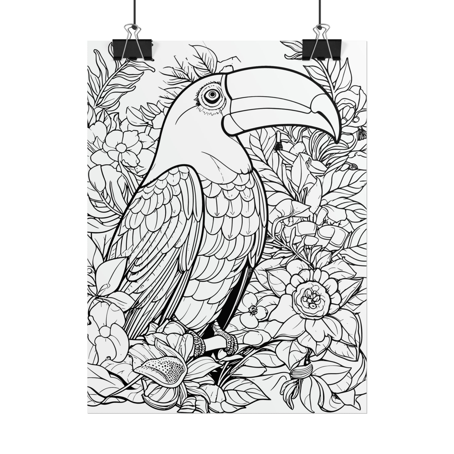 Toucan Exotic Birds Coloring Art Posters