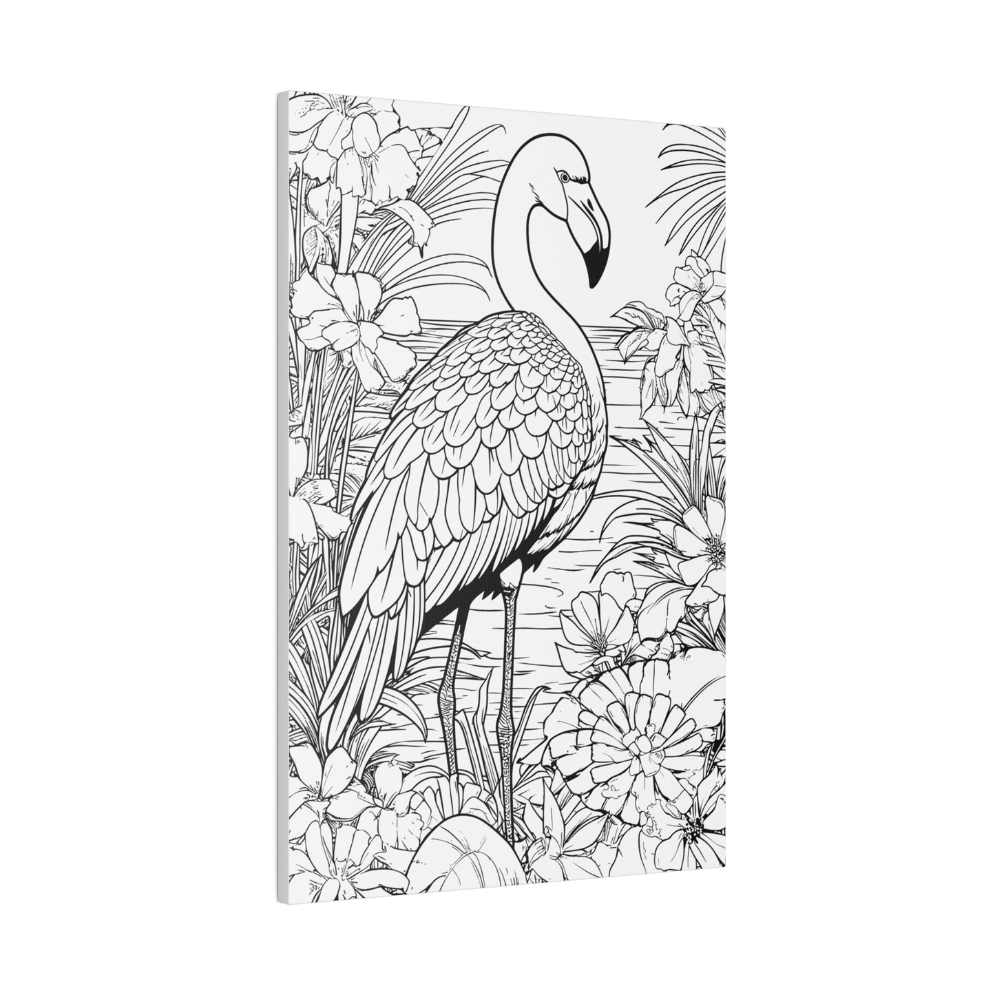 Flamingo Coloring Canvas, Stretched, 0.75"