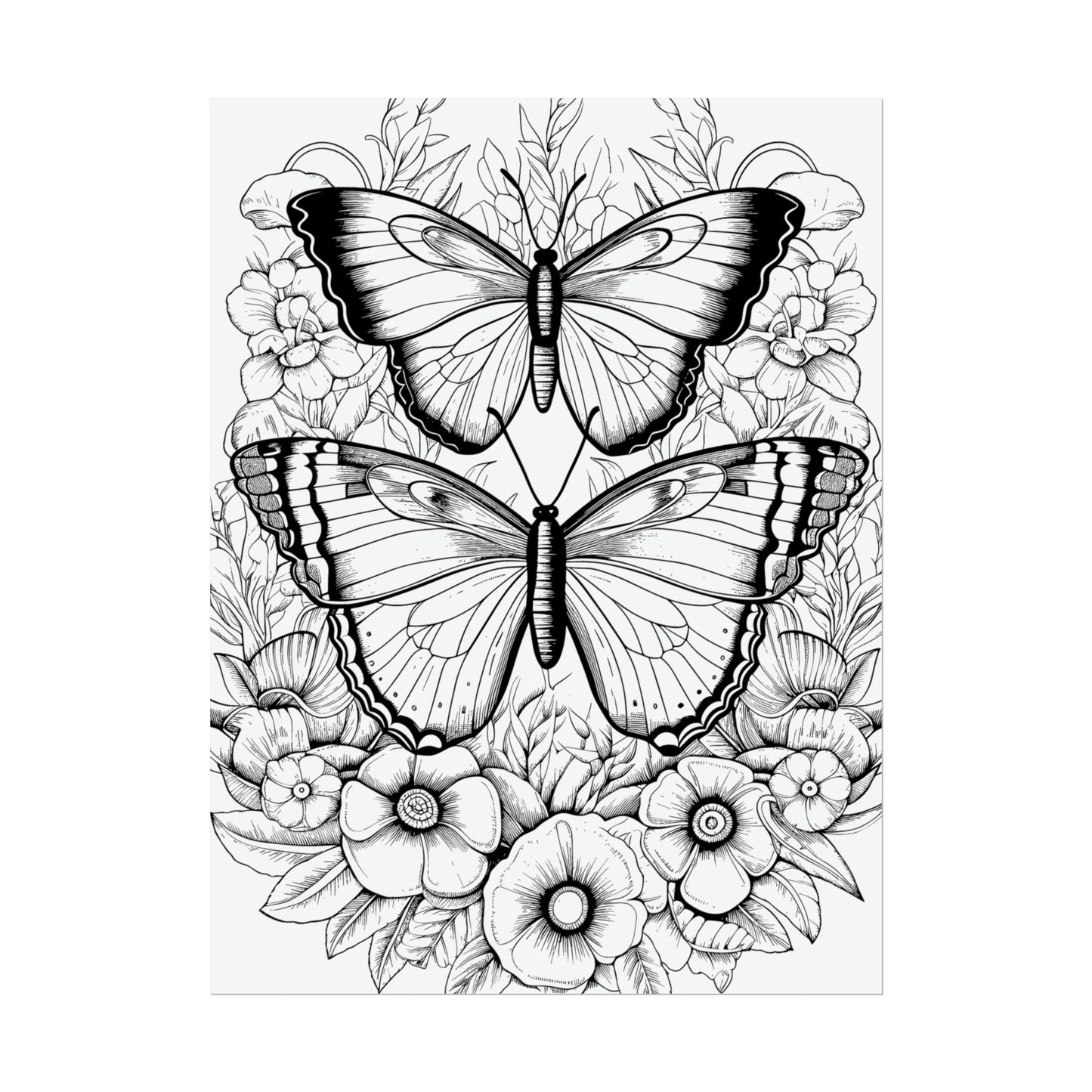 Butterfly Coloring Art Posters