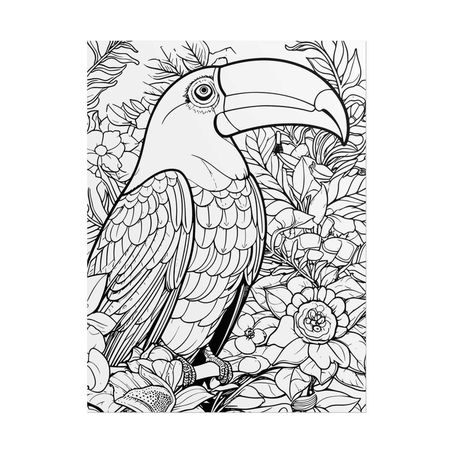 Toucan Exotic Birds Coloring Art Posters