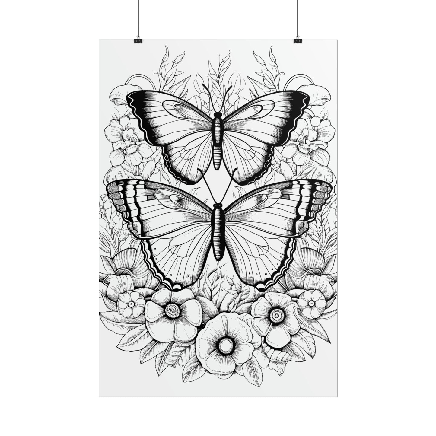 Butterfly Coloring Art Posters