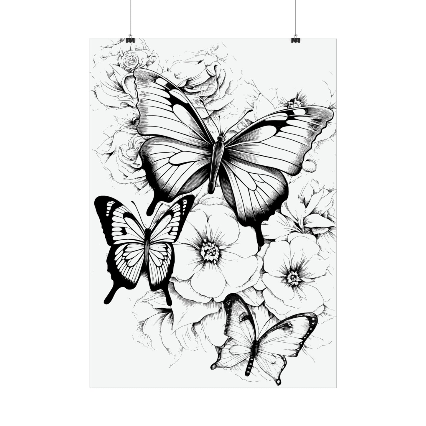 Butterfly Coloring Art Posters