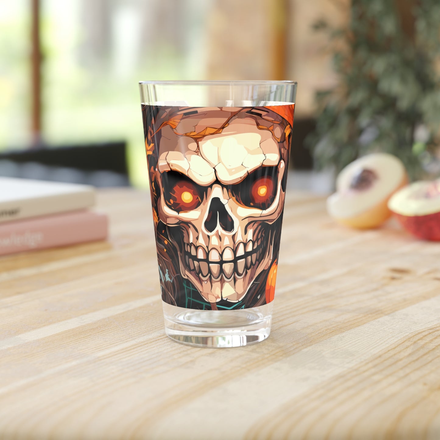 Halloween Scary Pumpkin Pint Glass, 16oz