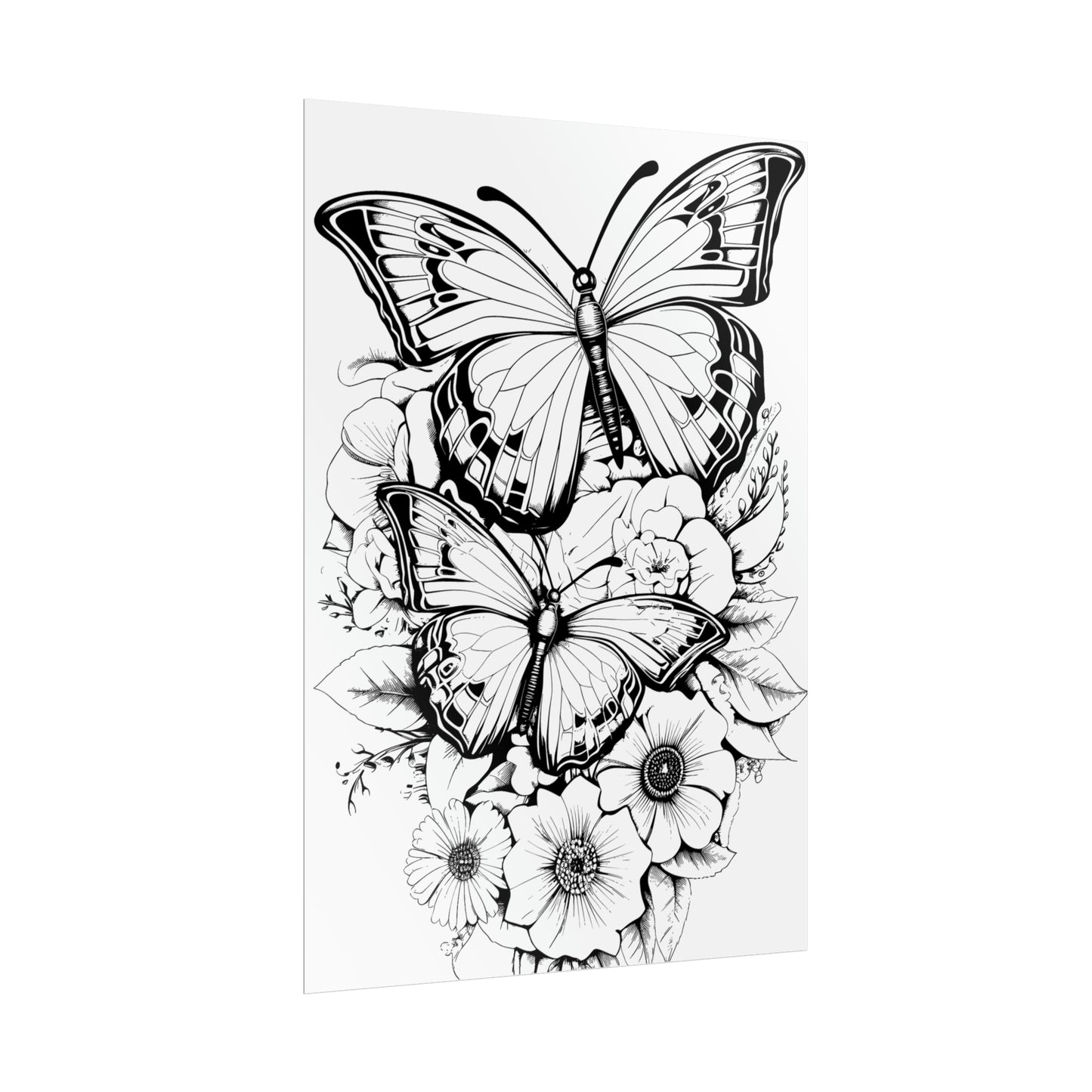 Butterfly Coloring Art Posters