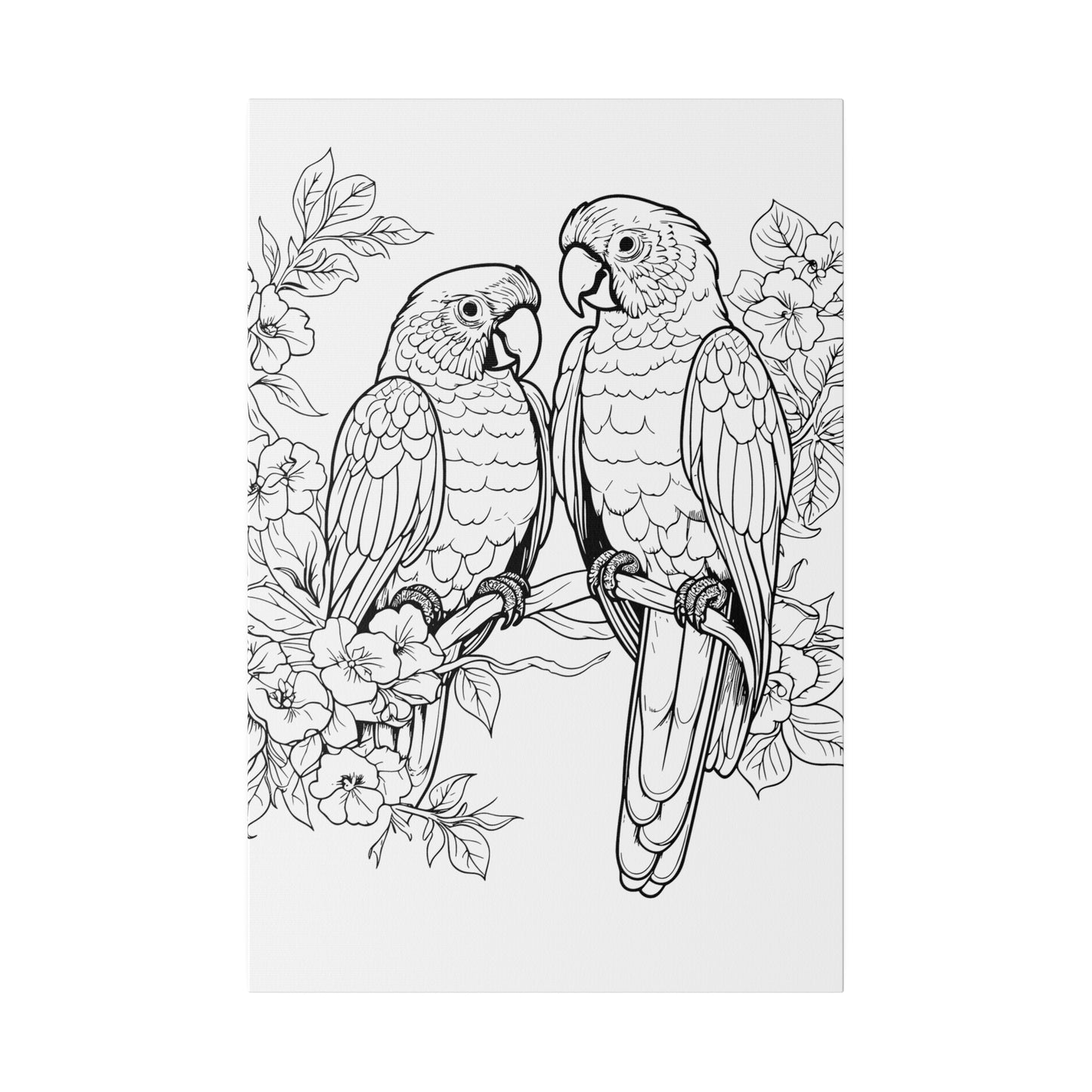 Lovebirds Coloring Canvas, Stretched, 0.75"