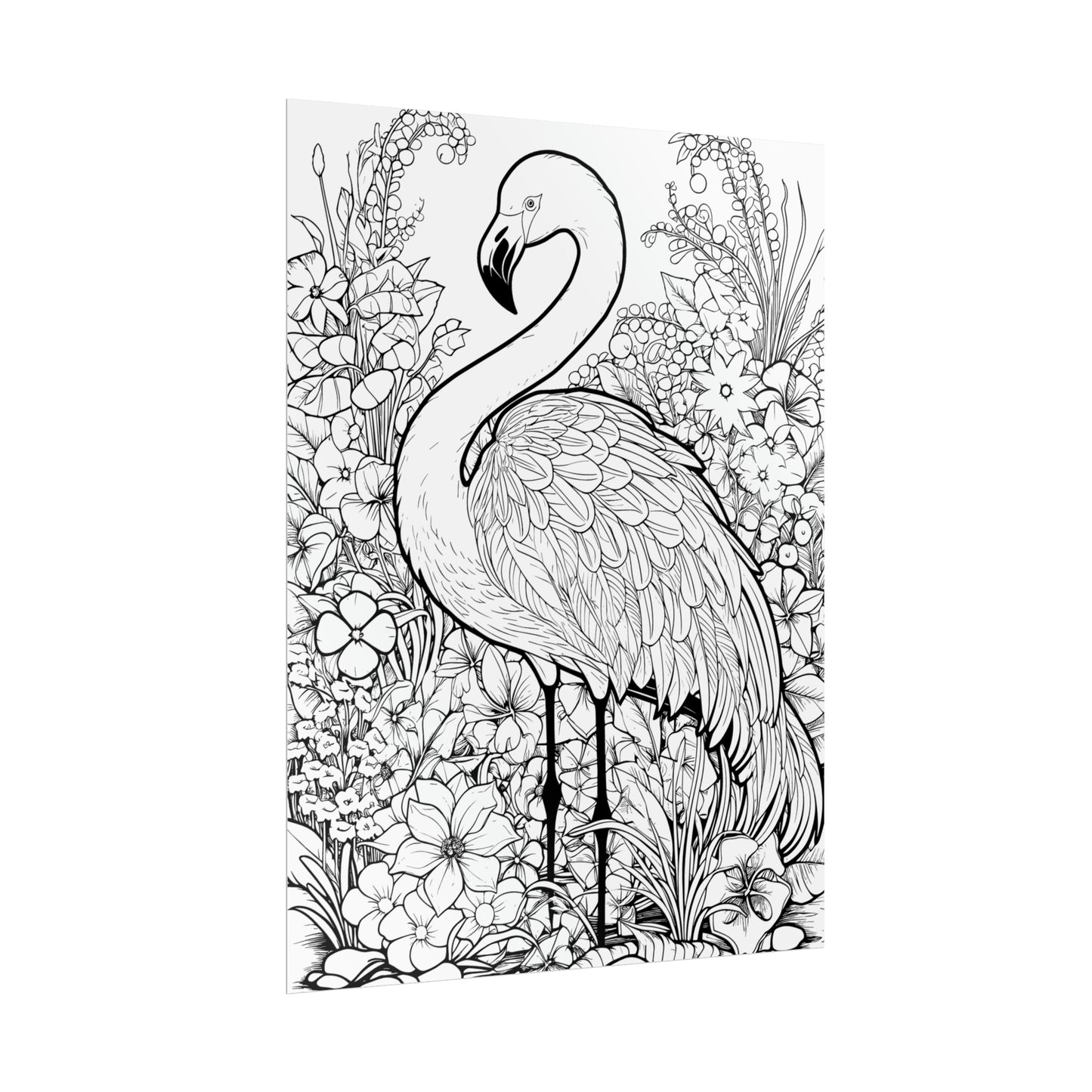 Flamingo Exotic Bird Coloring Art Posters