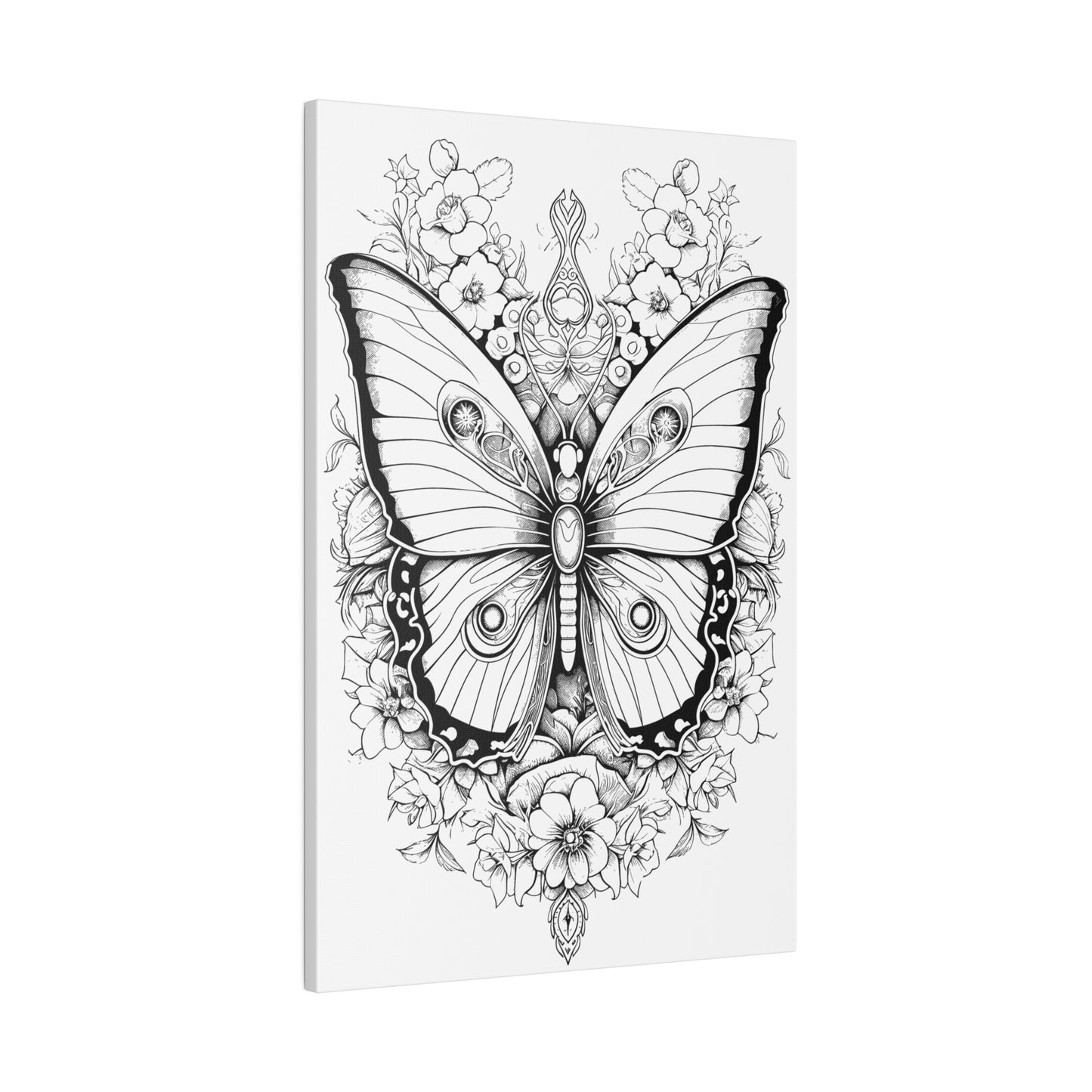 Butterfly Coloring Canvas, Stretched, 0.75"