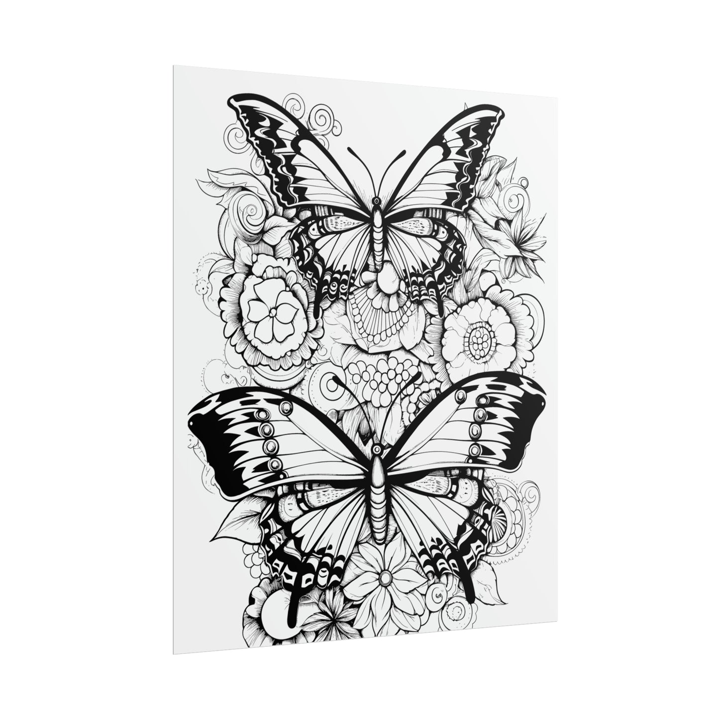 Butterfly Coloring Art Posters