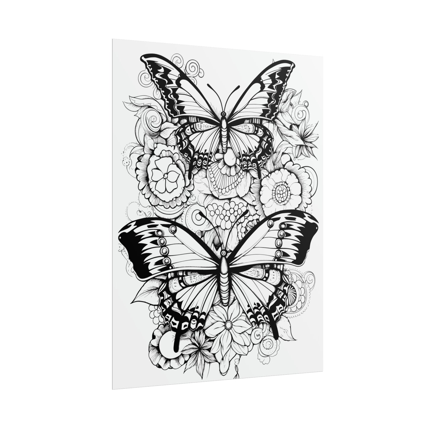 Butterfly Coloring Art Posters