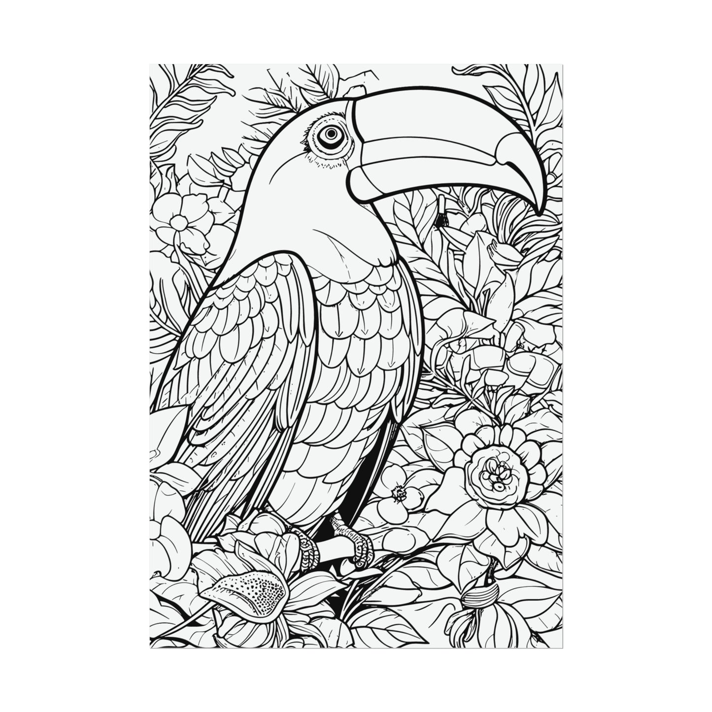 Toucan Exotic Birds Coloring Art Posters