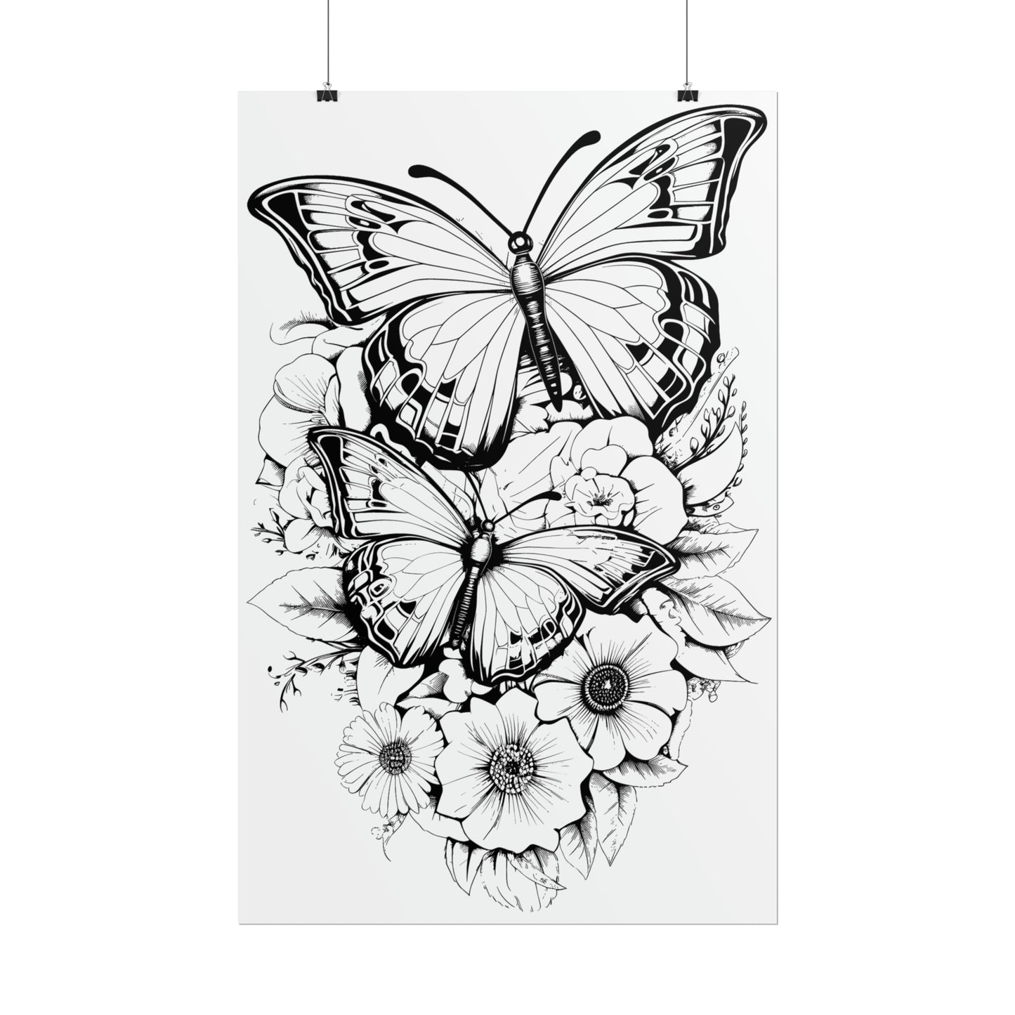 Butterfly Coloring Art Posters