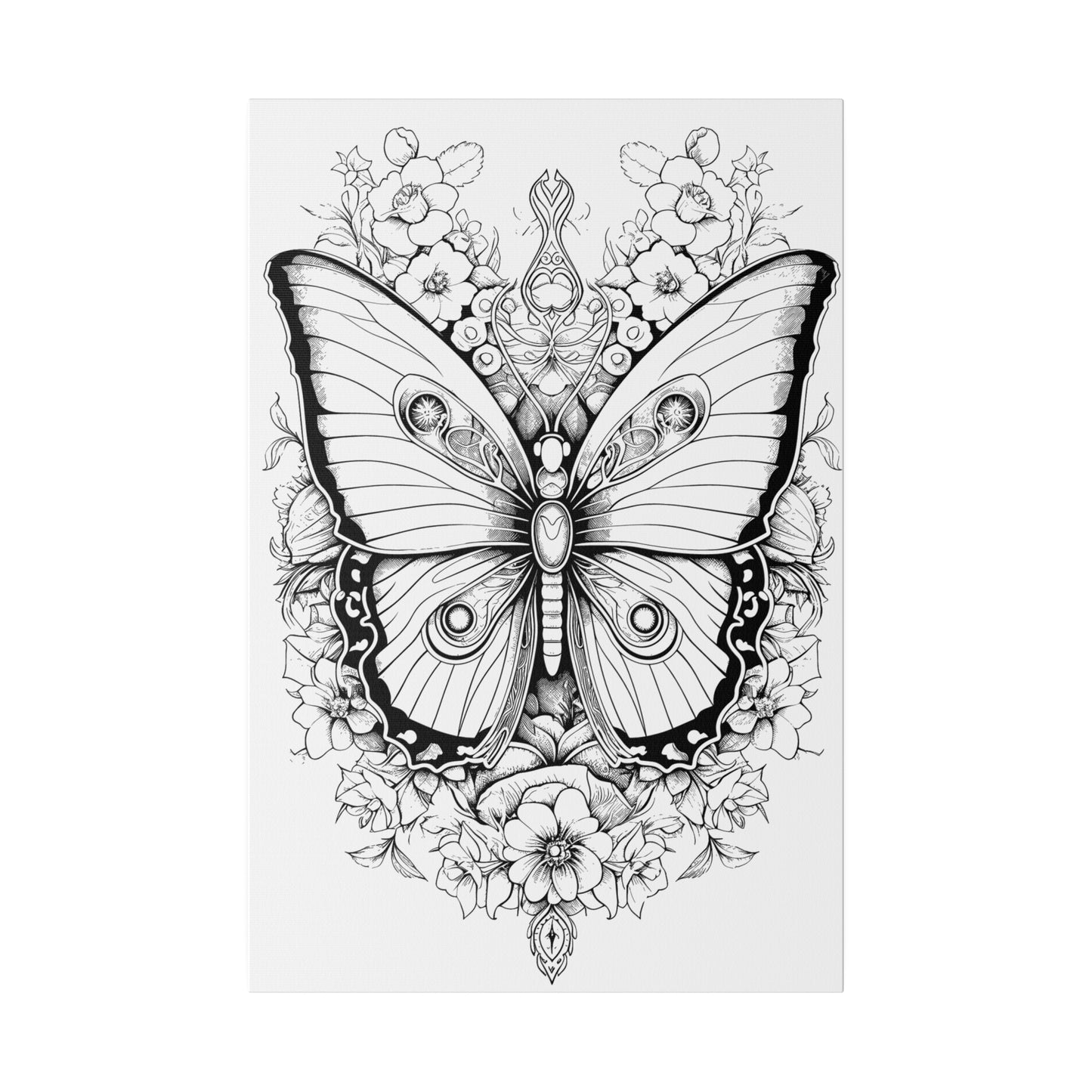 Butterfly Coloring Canvas, Stretched, 0.75"