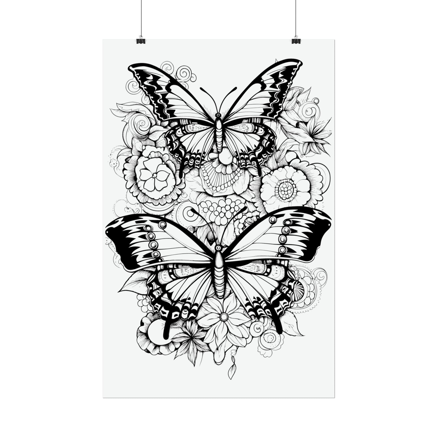 Butterfly Coloring Art Posters