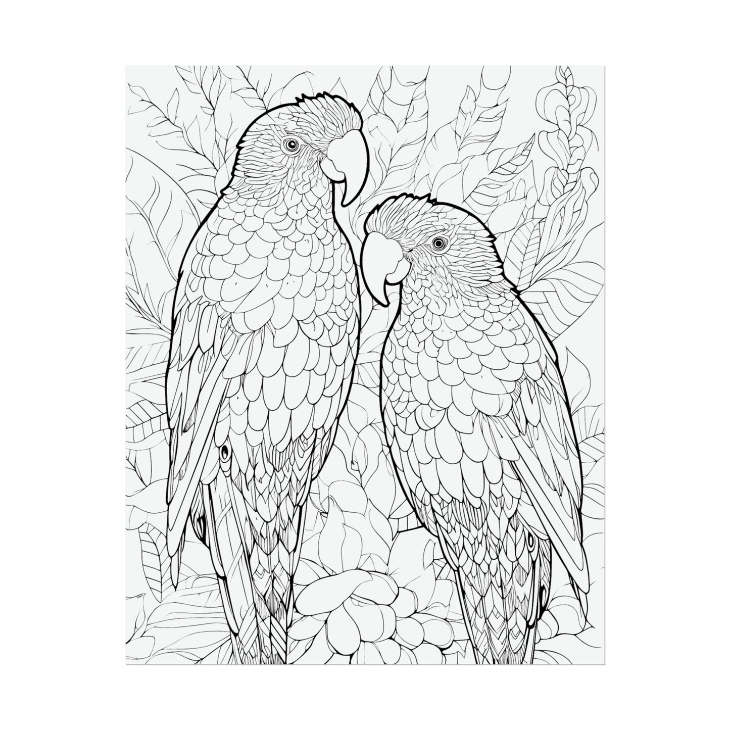 Amazon Parrots Exotic Bird Coloring Art Posters