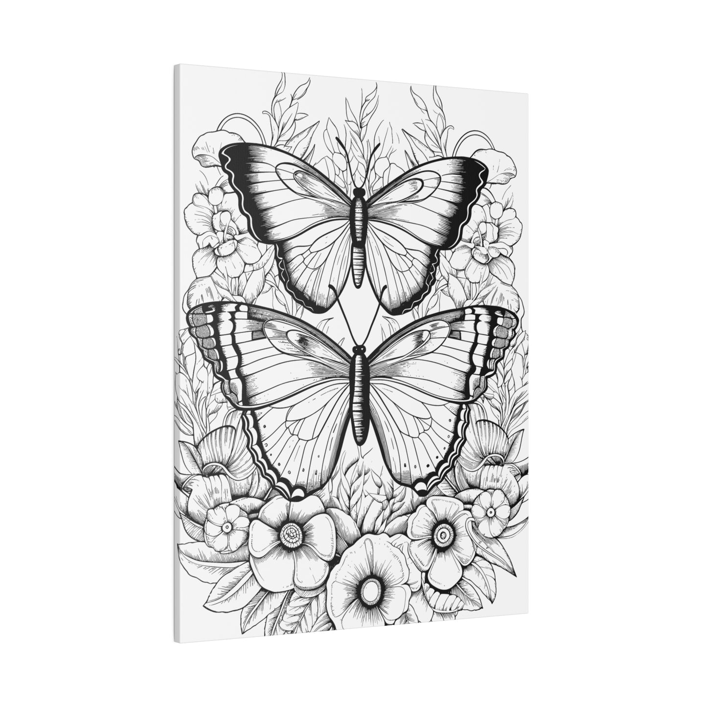 Butterfly Coloring Canvas, Stretched, 0.75"