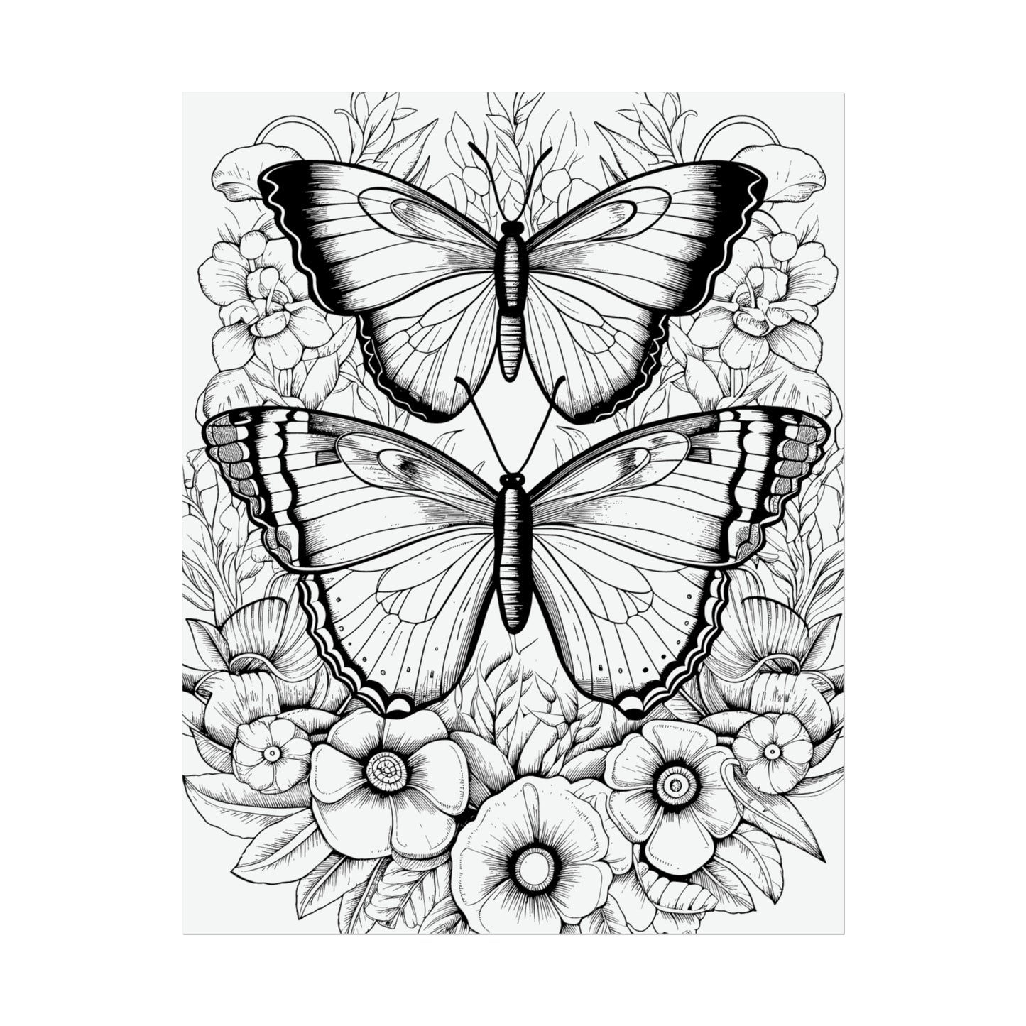 Butterfly Coloring Art Posters